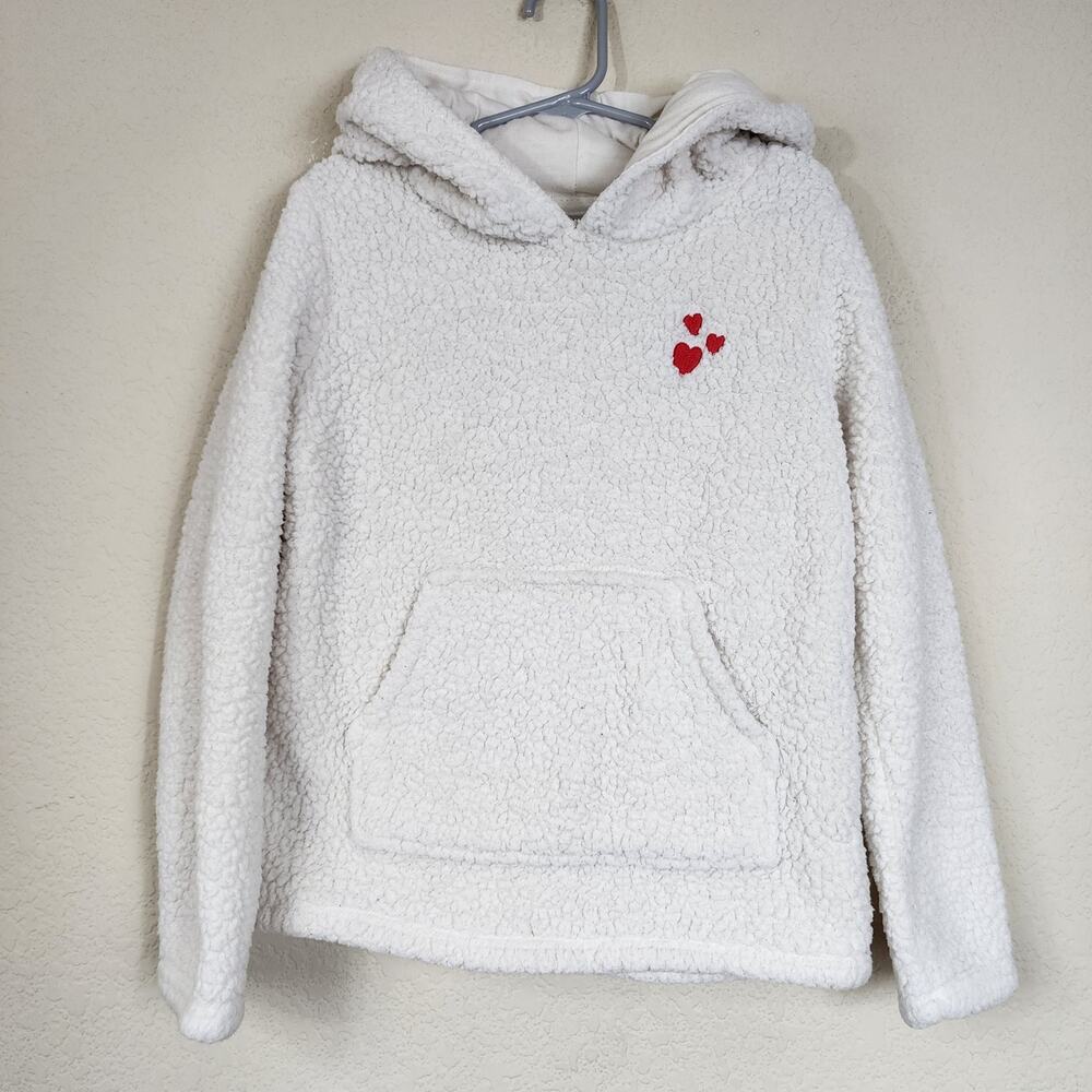 Medium Girls Kids Cat & Jack Fleece Heart Sweater Hoodie